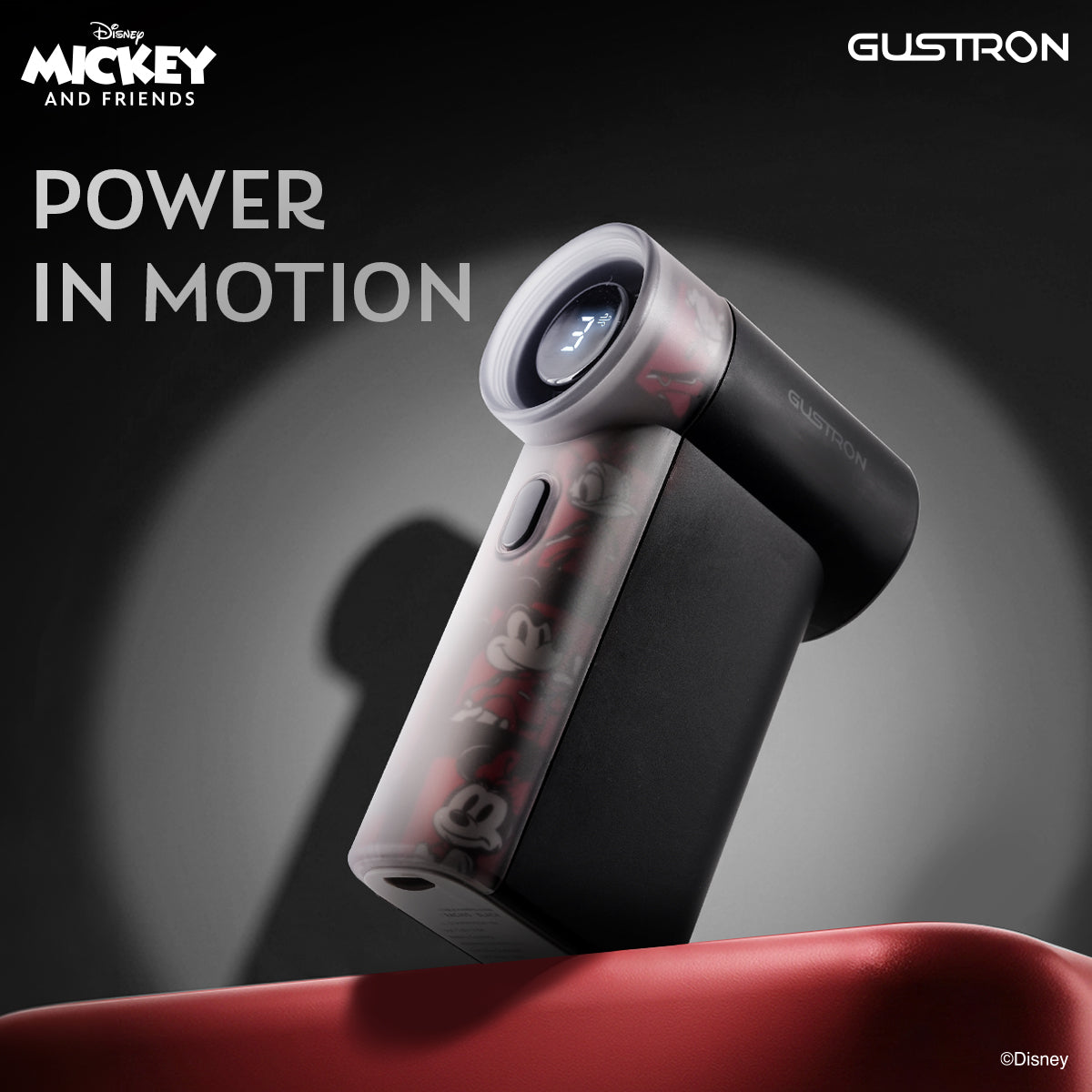 Gustron Portable Handheld Fan Mickey Racing - Black