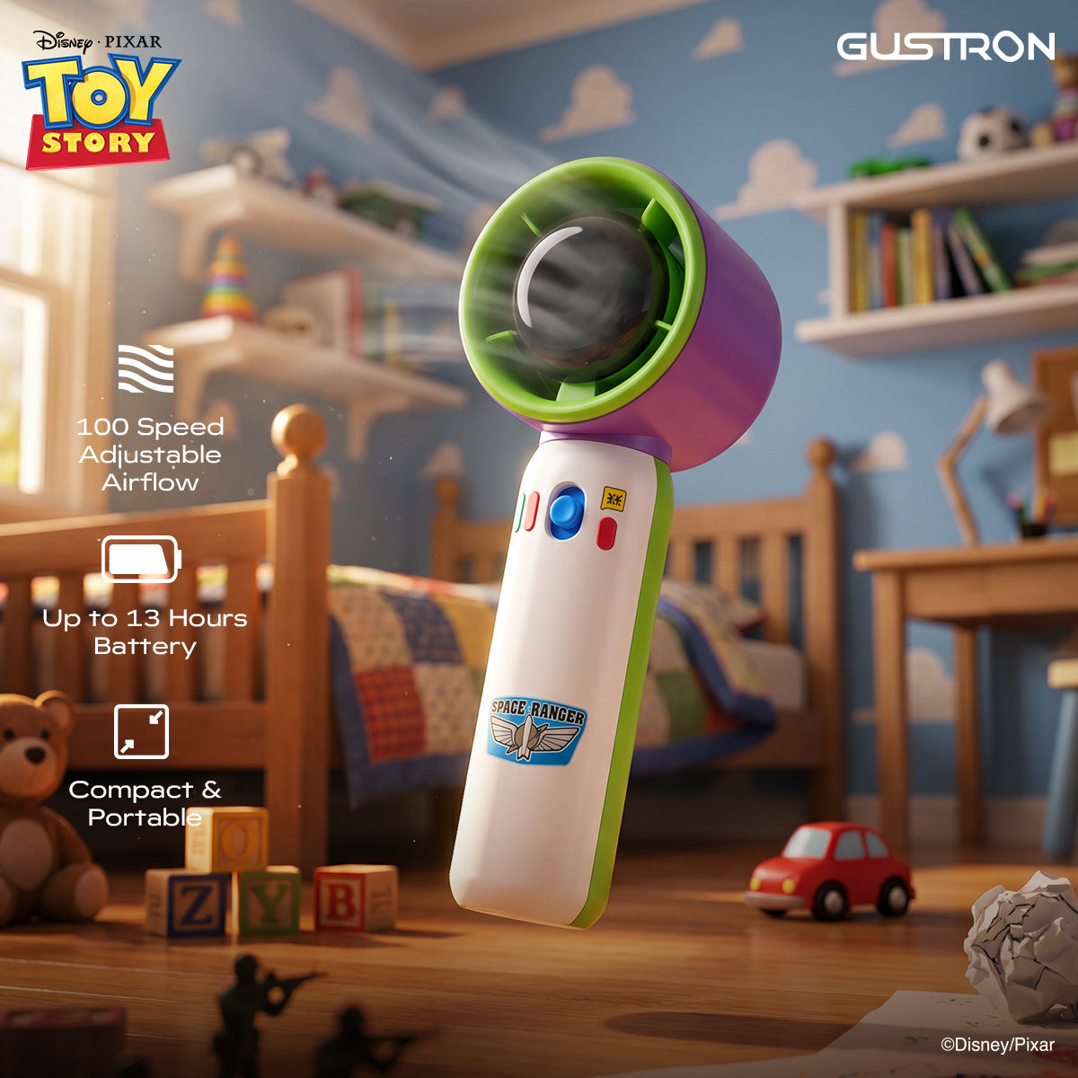 Gustron Super Power Handheld Fan Buzz Lightyear