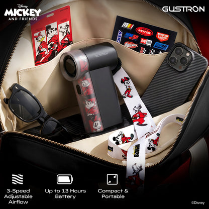 Gustron Portable Handheld Fan Mickey Racing - Black