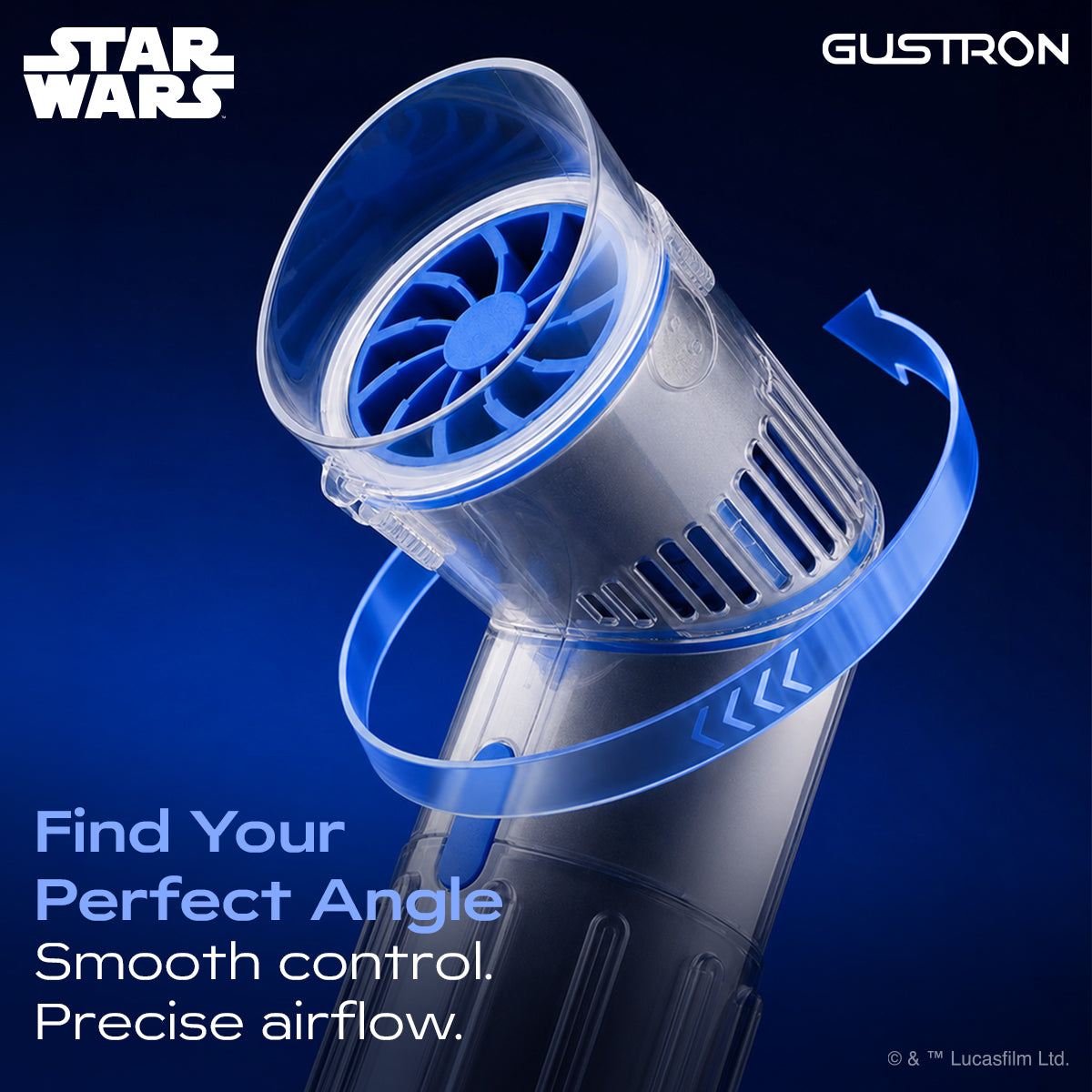 Gustron Portable Saber Fan Luke Skywalker - Blue
