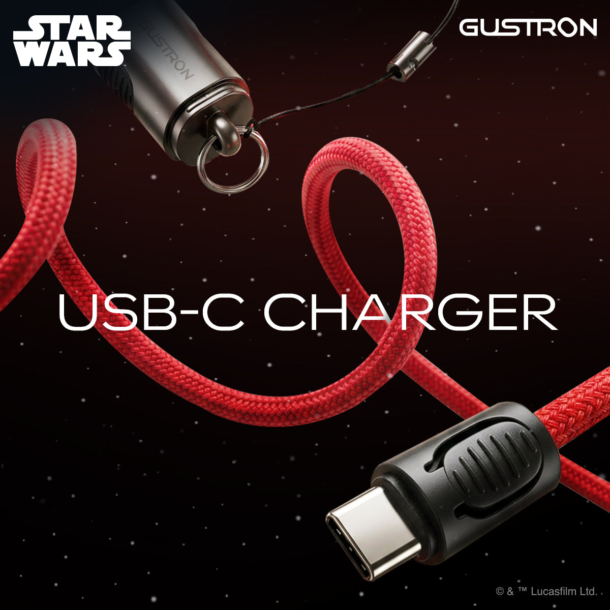 Gustron Portable Saber Fan Darth Vader - Red